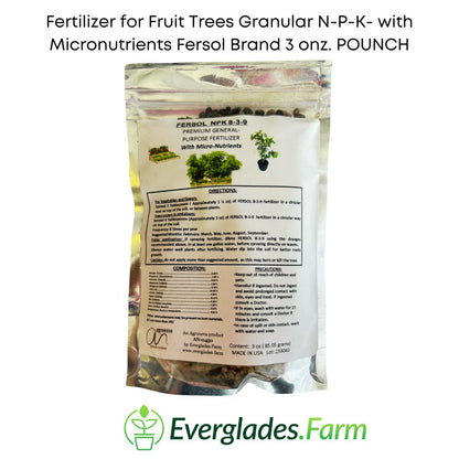 Fertilizer for Fruit Trees Granular 8-3-9- with Micronutrients Fersol Brand