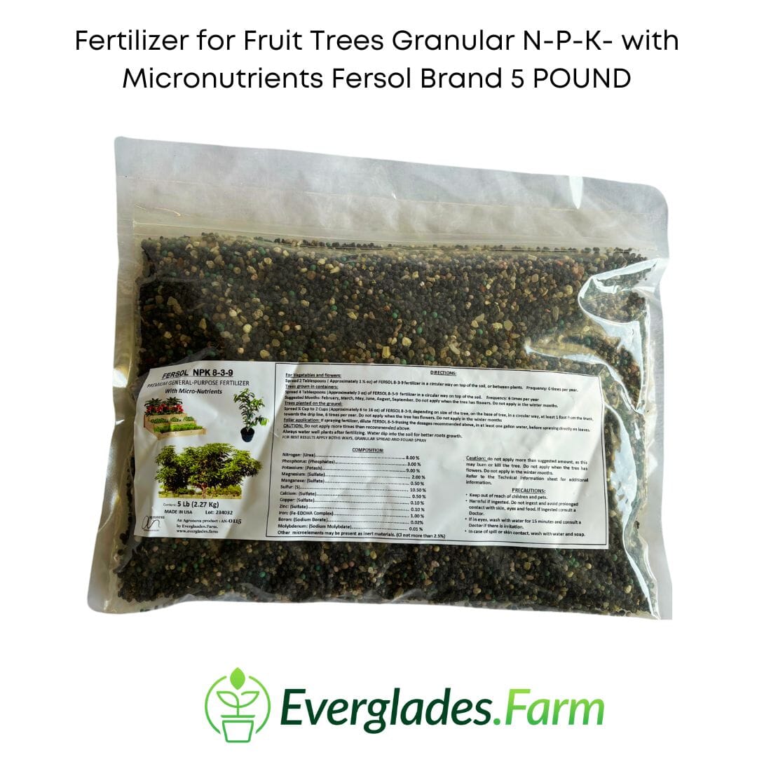 Fertilizer for Fruit Trees Granular 8-3-9- with Micronutrients Fersol Brand 116-Emilio Malaguti 5 POUNDS