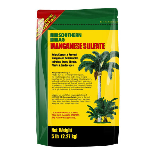 Manganese Sulfate , Dry Fertilizer for Palms, Trees & Plants - 5 lb. Bag Everglades Farm 