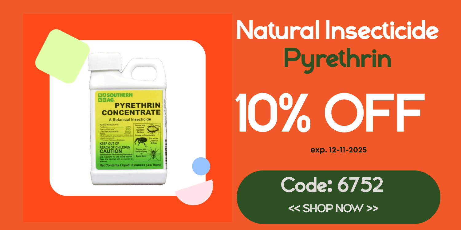 Enjoy 10% on our natural pyrethrin insecticide
