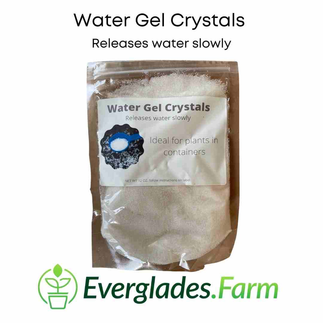 Water Gel Crystals for Moisture Retention, prevents dehydration of plants, 12-ounce bag