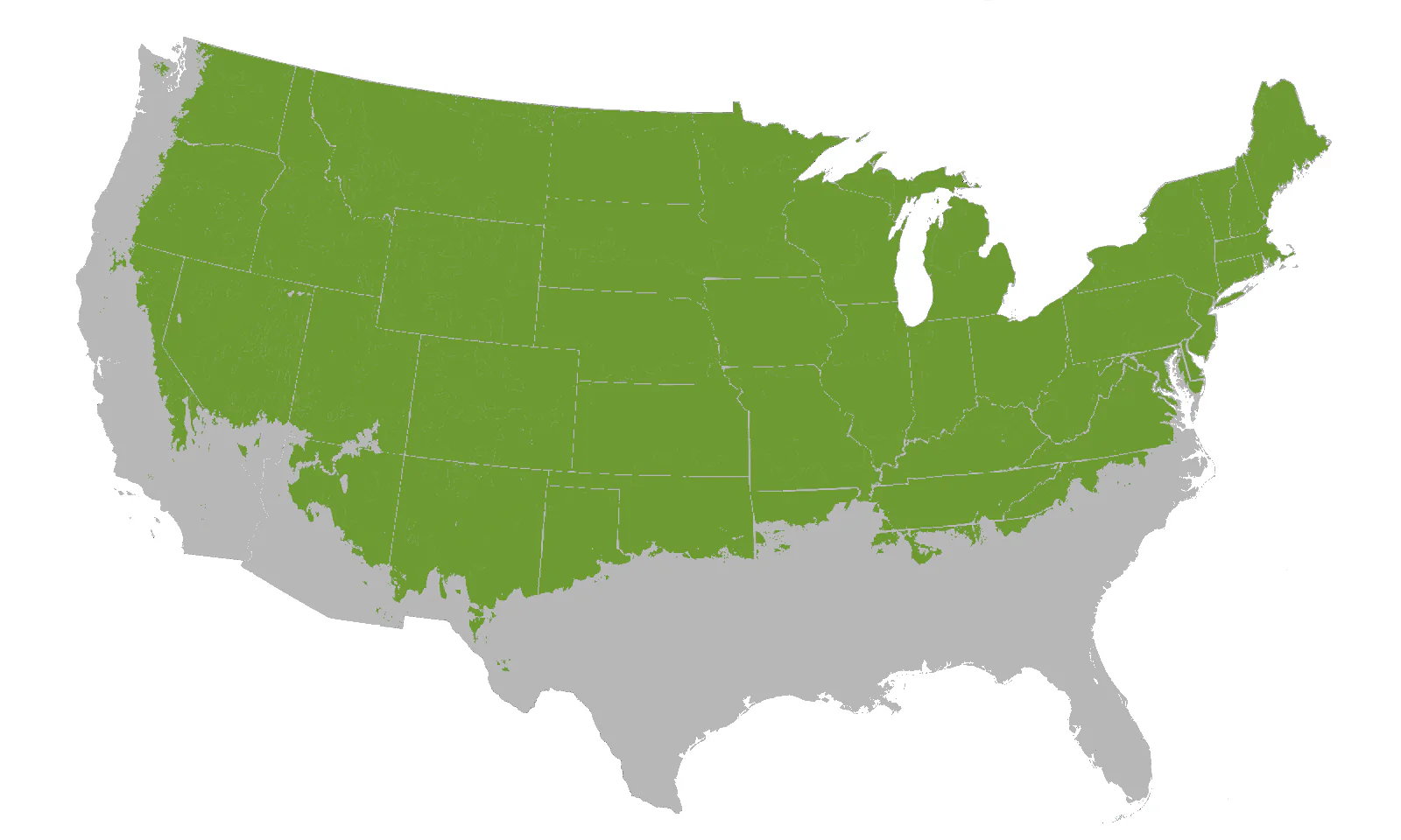 USDA Growing Zone 3-7 map showing suitable planting regions