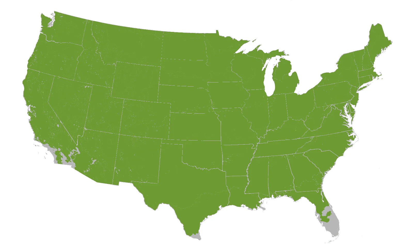 USDA Growing Zone 3-9 map showing suitable planting regions